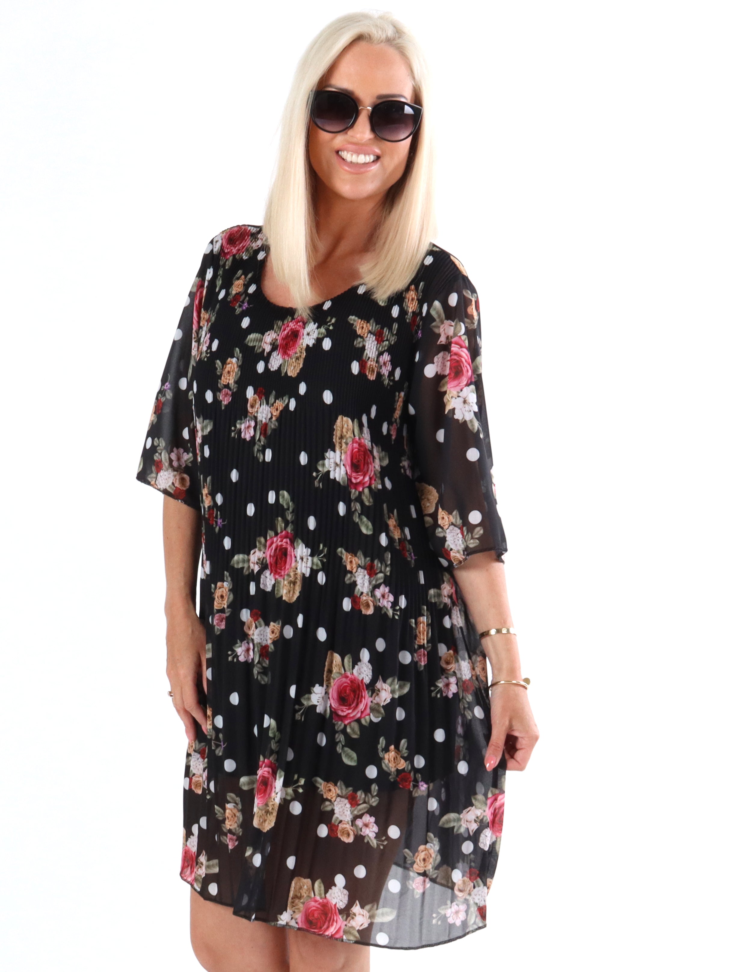 Emmy - Kjole i plisseret chiffon